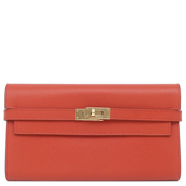 エルメス HERMES ケリーウォレット ロング カプシーヌ グランアッシュ 長財布 シャンパンゴールド金具