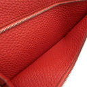 エルメス HERMES ドゴン ロング ヴァーミリオン トゴ 長財布 マットシルバー金具 赤 二つ折り財布