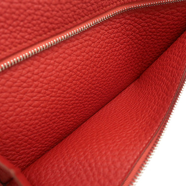 エルメス HERMES ドゴン ロング ヴァーミリオン トゴ 長財布 マットシルバー金具 赤 二つ折り財布