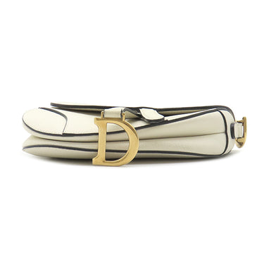 クリスチャン・ディオール Christian Dior サドル バッグ ミニ M0447CWVG ホワイト レザー ハンドバッグ ゴールド金具 白