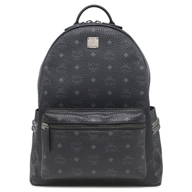 エムシーエム MCM Stark サイドスタッズ バックパック ヴィセトス MMK65VE38BK001 ブラック PVC レザー リュック・デイパック ガンメタル金具 黒