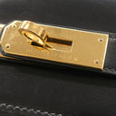 エルメス HERMES ケリー32 外縫い ブラック ボックスカーフ ハンドバッグ ゴールド金具 黒 ※ストラップ欠品