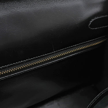 エルメス HERMES ケリー32 外縫い ブラック ボックスカーフ ハンドバッグ ゴールド金具 黒 ※ストラップ欠品