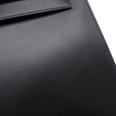 エルメス HERMES ケリー32 外縫い ブラック ボックスカーフ ハンドバッグ ゴールド金具 黒 ※ストラップ欠品