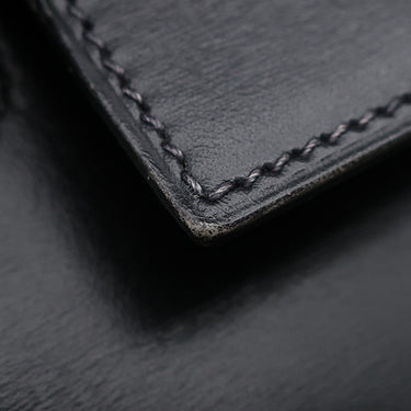 エルメス HERMES ケリー32 外縫い ブラック ボックスカーフ ハンドバッグ ゴールド金具 黒 ※ストラップ欠品