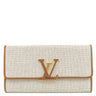ルイヴィトン LOUIS VUITTON ポルトフォイユ カプシーヌ M80303 ベージュ×ブラウン キャンバス レザー 長財布 ゴールド金具 茶