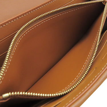 ルイヴィトン LOUIS VUITTON ポルトフォイユ カプシーヌ M80303 ベージュ×ブラウン キャンバス レザー 長財布 ゴールド金具 茶