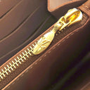 ルイヴィトン LOUIS VUITTON ポルトフォイユ カプシーヌ M80303 ベージュ×ブラウン キャンバス レザー 長財布 ゴールド金具 茶