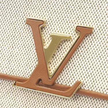 ルイヴィトン LOUIS VUITTON ポルトフォイユ カプシーヌ M80303 ベージュ×ブラウン キャンバス レザー 長財布 ゴールド金具 茶