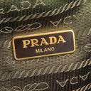 プラダ PRADA ロゴ ジャガード バケットバッグ 1BH038 ベージュ×ブラウン キャンバス レザー 2WAYバッグ ゴールド金具 ハンドバッグ ショルダーバッグ