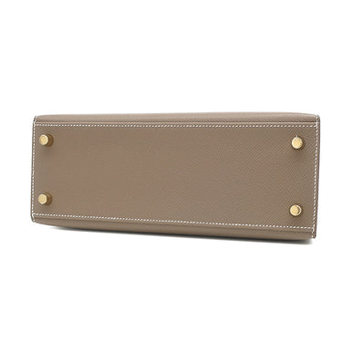 エルメス HERMES ケリー25 外縫い エトゥープ ヴォーエプソン 2WAYバッグ ゴールド金具 新品 未使用 グレージュ ショルダー 2025年製