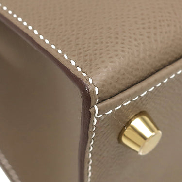 エルメス HERMES ケリー25 外縫い エトゥープ ヴォーエプソン 2WAYバッグ ゴールド金具 新品 未使用 グレージュ ショルダー 2025年製