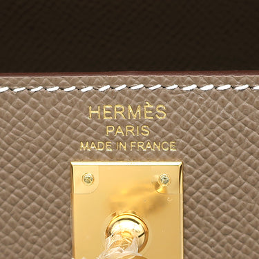 エルメス HERMES ケリー25 外縫い エトゥープ ヴォーエプソン 2WAYバッグ ゴールド金具 新品 未使用 グレージュ ショルダー 2025年製