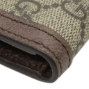 グッチ GUCCI オフィディア Wホック ウォレット 523173 ベージュ＆エボニー GGスプリームキャンバス レザー 二つ折り財布 ゴールド金具 茶 ウェブ シェリーライン