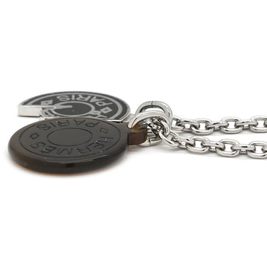 エルメス Herms カル―ゼル ブラック GP バッファローホーン ネックレス シルバー金具 黒 クルードセル 馬モチーフ マンテル トグル ペンダント