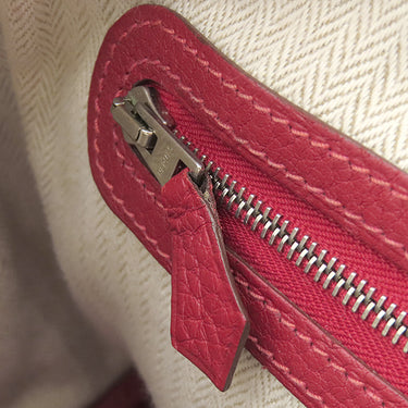 エルメス HERMES ガーデンパーティーTPM ルージュピマン ネゴンダ トートバッグ シルバー金具 赤 オールレザー