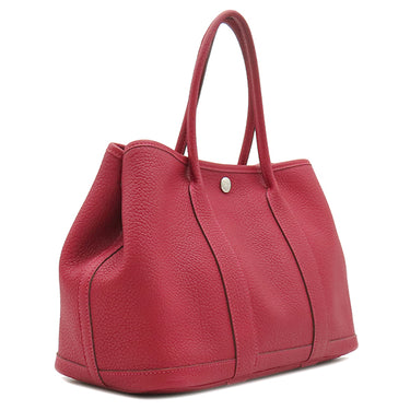 エルメス HERMES ガーデンパーティーTPM ルージュピマン ネゴンダ トートバッグ シルバー金具 赤 オールレザー