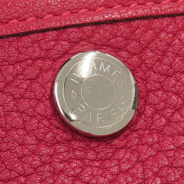 エルメス HERMES ガーデンパーティーTPM ルージュピマン ネゴンダ トートバッグ シルバー金具 赤 オールレザー