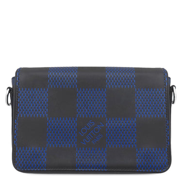 ルイヴィトン LOUIS VUITTON ステュディオ メッセンジャー N50037 マリーン レザー ショルダーバッグ シルバー金具 黒 青