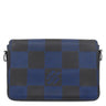 ルイヴィトン LOUIS VUITTON ステュディオ メッセンジャー N50037 マリーン レザー ショルダーバッグ シルバー金具 黒 青