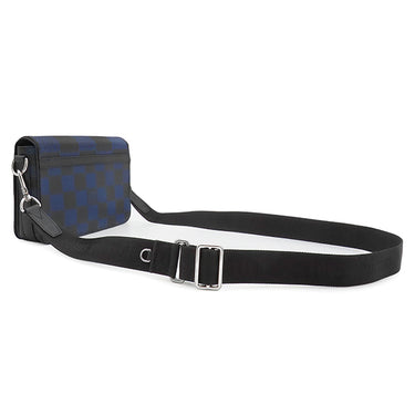 ルイヴィトン LOUIS VUITTON ステュディオ メッセンジャー N50037 マリーン レザー ショルダーバッグ シルバー金具 黒 青