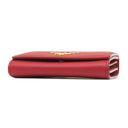 プラダ PRADA サフィアーノ コンパクトウォレット 1MH026 FUOCO レザー 二つ折り財布 ゴールド金具 赤 メタルロゴ ミニウォレット