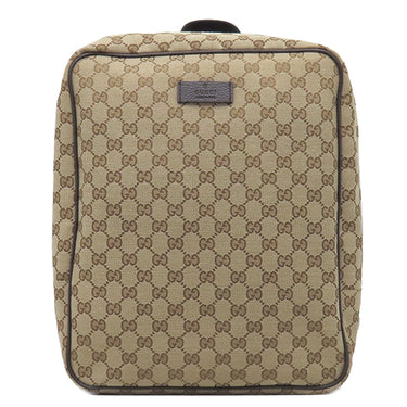 グッチ GUCCI スクエア バックパック 630914 ベージュ×ブラウン GGキャンバス レザー リュック・デイパック ゴールド金具 茶 アウトレット品