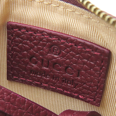 グッチ GUCCI ダブルG バイカラー ジップ キーポーチ 837966 ロッソアンコーラ×ピンク レザー コインケース ゴールド金具 フラグメントケース