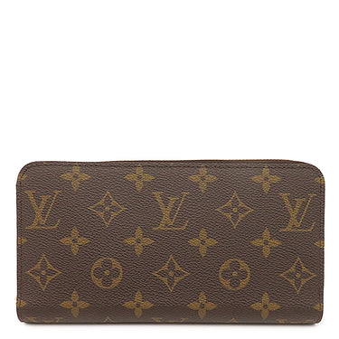 ルイヴィトン Louis Vuitton ジッピー ウォレット M41895 フューシャ モノグラムキャンバス 長財布 ゴールド金具 茶 赤 ラウンドファスナー