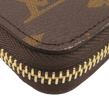 ルイヴィトン Louis Vuitton ジッピー ウォレット M41895 フューシャ モノグラムキャンバス 長財布 ゴールド金具 茶 赤 ラウンドファスナー