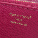 ルイヴィトン Louis Vuitton ジッピー ウォレット M41895 フューシャ モノグラムキャンバス 長財布 ゴールド金具 茶 赤 ラウンドファスナー