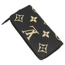 ルイヴィトン Louis Vuitton ジッピー ウォレット M80481 ブラック×ベージュ レザー バイカラーモノグラムアンプラントレザー 長財布 ゴールド金具 ラウンドファスナー 小銭入れ