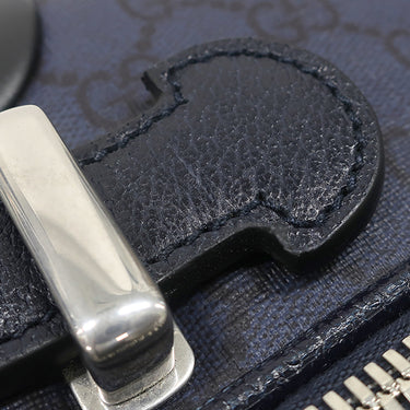 グッチ GUCCI サヴォイ キャビン トロリーバッグ スモール 693646 ネイビー GGスプリームキャンバス レザー キャリーバッグ シルバー金具 スーツケース 4輪