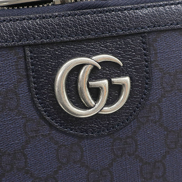 グッチ GUCCI サヴォイ キャビン トロリーバッグ スモール 693646 ネイビー GGスプリームキャンバス レザー キャリーバッグ シルバー金具 スーツケース 4輪