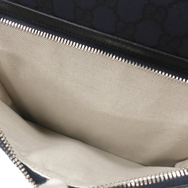 グッチ GUCCI サヴォイ キャビン トロリーバッグ スモール 693646 ネイビー GGスプリームキャンバス レザー キャリーバッグ シルバー金具 スーツケース 4輪