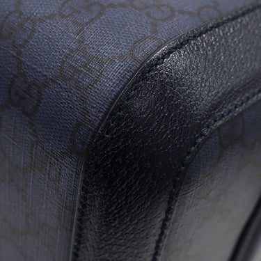 グッチ GUCCI サヴォイ キャビン トロリーバッグ スモール 693646 ネイビー GGスプリームキャンバス レザー キャリーバッグ シルバー金具 スーツケース 4輪