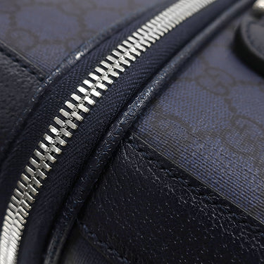 グッチ GUCCI サヴォイ キャビン トロリーバッグ スモール 693646 ネイビー GGスプリームキャンバス レザー キャリーバッグ シルバー金具 スーツケース 4輪
