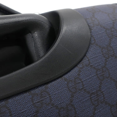 グッチ GUCCI サヴォイ キャビン トロリーバッグ スモール 693646 ネイビー GGスプリームキャンバス レザー キャリーバッグ シルバー金具 スーツケース 4輪