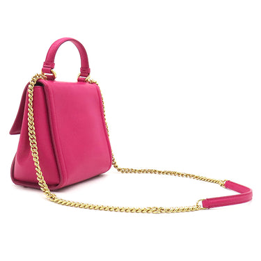 サルヴァトーレ・フェラガモ Salvatore Ferragamo ヴァラリボン 21 G646 ピンク カーフ 2WAYバッグ ゴールド金具 チェーン ショルダー
