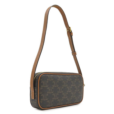 セリーヌ CELINE トリオンフ ミニ カメラバッグ 10J582 タン×マルチカラー PVC レザー ショルダーバッグ ゴールド金具 茶 ビビット ネオンカラー 刺繍
