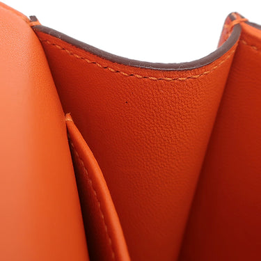エルメス HERMES コンスタンス3 ミニ オレンジ リザード ショルダーバッグ ゴールド金具