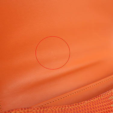 エルメス HERMES コンスタンス3 ミニ オレンジ リザード ショルダーバッグ ゴールド金具