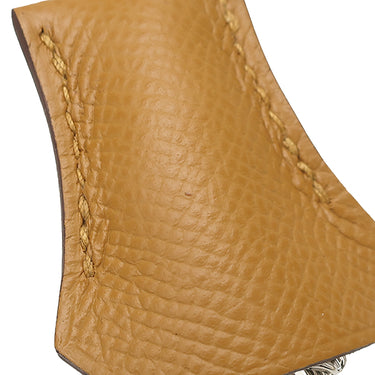 エルメス HERMES ケリー25 外縫い トリコロール ナタ×ジョーヌプッサン×セサミ ヴォーエプソン 2WAYバッグ シルバー金具 アイボリー 黄色 茶
