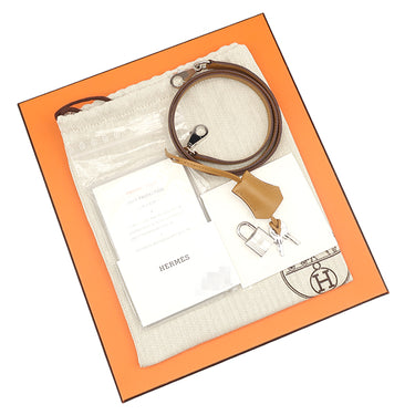 エルメス HERMES ケリー25 外縫い トリコロール ナタ×ジョーヌプッサン×セサミ ヴォーエプソン 2WAYバッグ シルバー金具 アイボリー 黄色 茶