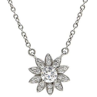 ティファニー Tiffany & Co エンチャント フラワー ダイヤ ペンダント プラチナシルバー Pt950 ダイヤモンド ネックレス T＆Co. プラチナ 950 花モチーフ