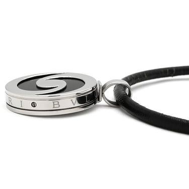 ブルガリ BVLGARI アレグラ オプティカル ブラック×ホワイトゴールド K18WG オニキス レザー ネックレス 750 18金 18K WG オニキス レザーコード