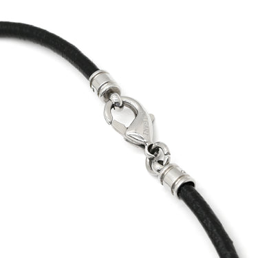 ブルガリ BVLGARI アレグラ オプティカル ブラック×ホワイトゴールド K18WG オニキス レザー ネックレス 750 18金 18K WG オニキス レザーコード