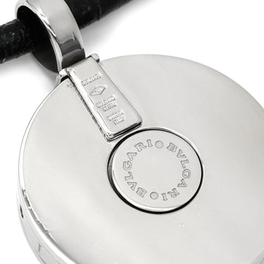 ブルガリ BVLGARI アレグラ オプティカル ブラック×ホワイトゴールド K18WG オニキス レザー ネックレス 750 18金 18K WG オニキス レザーコード