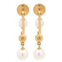 ミキモト MIKIMOTO パール ダイヤ パールホワイト×イエローゴールド K18YG パール サファイア イヤリング MIKIMOTO 真珠 Au750 18K YG ねじ式 ドロップ スウィング