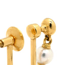 ミキモト MIKIMOTO パール ダイヤ パールホワイト×イエローゴールド K18YG パール サファイア イヤリング MIKIMOTO 真珠 Au750 18K YG ねじ式 ドロップ スウィング